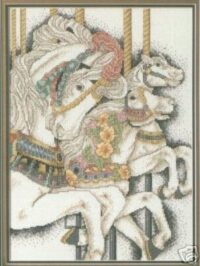 Fantasy Ride Cross Stitch Chart - Carousel Horses