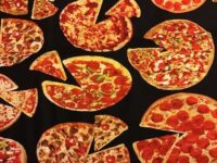 Fat Quarter Pizza Pepperoni Tomato Cheese 100% Cotton Quilting Fabric