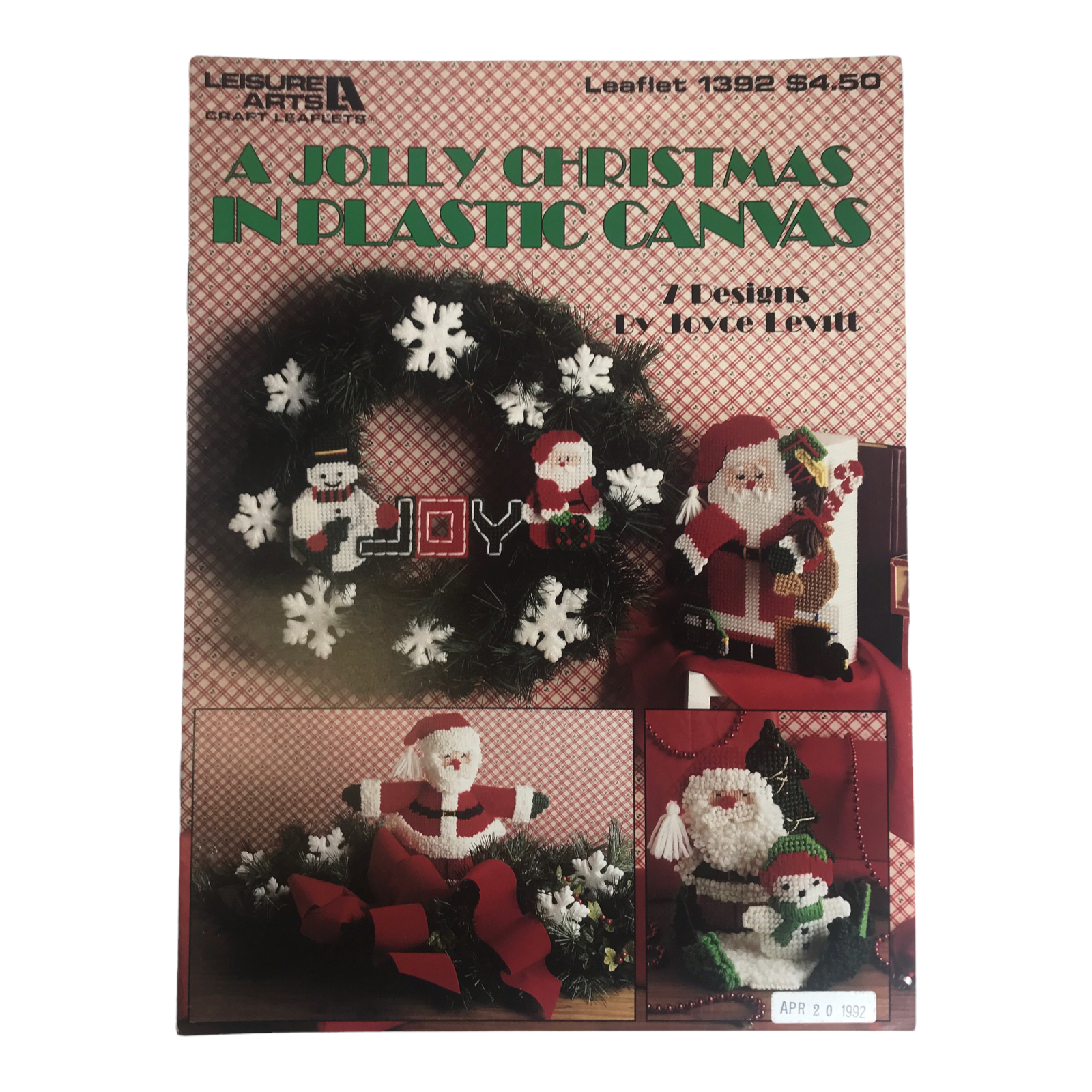 A Jolly Christmas In Plastic Canvas Cross Stitch Chart Pattern - 7 Designs