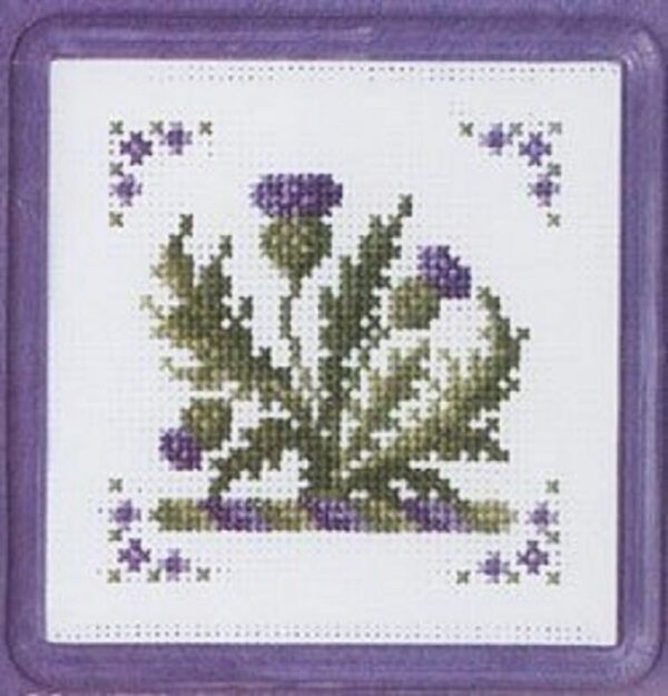 Victorian Thistles Coaster Cross Stitch Kit By Textile Heritage COVT