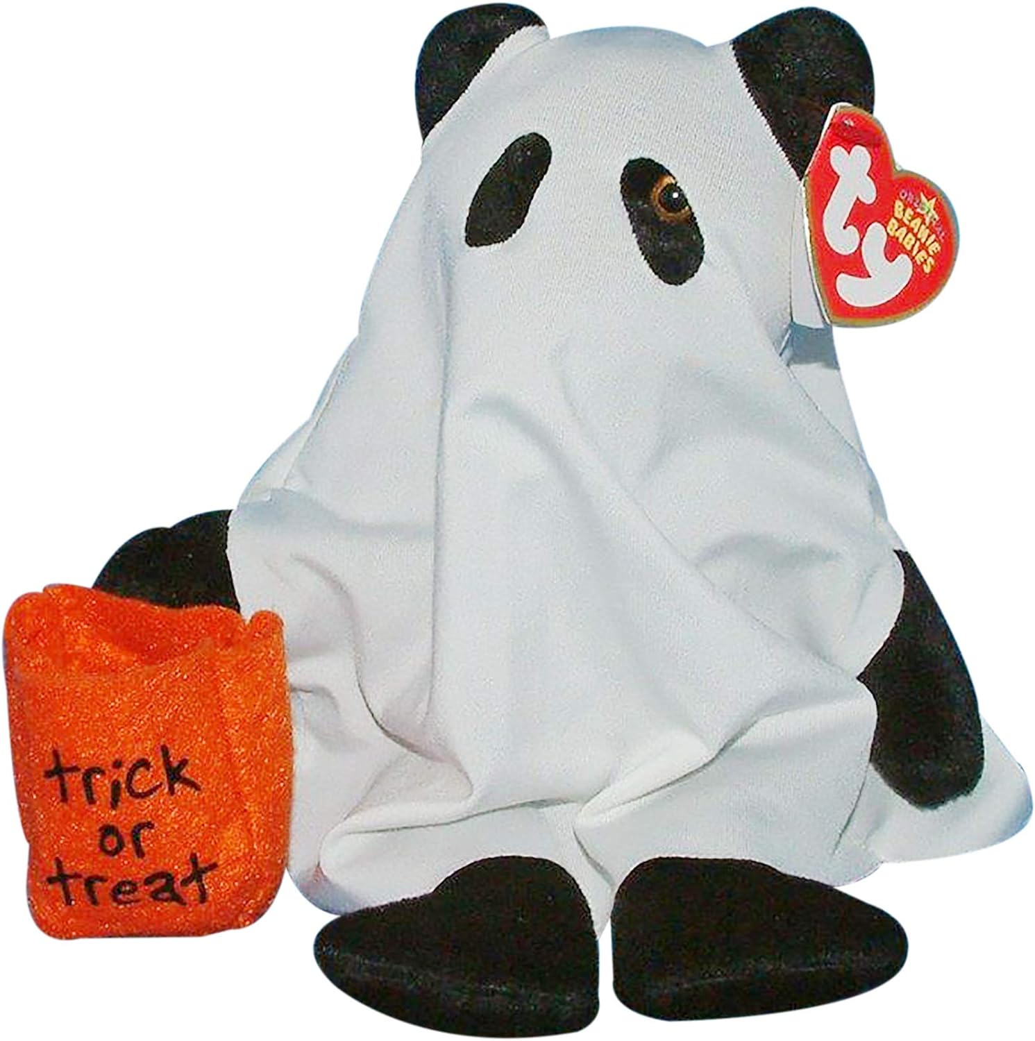 TY Beanie Baby Shudders- The Halloween Ghost Teddy Bear