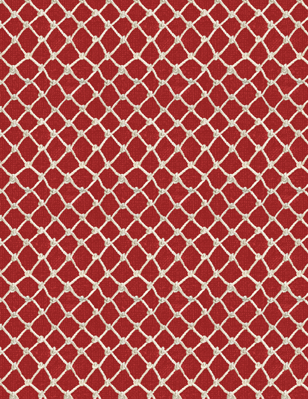 Fat Quarter At the Helm Net Red 100% Cotton Quilting Fabric