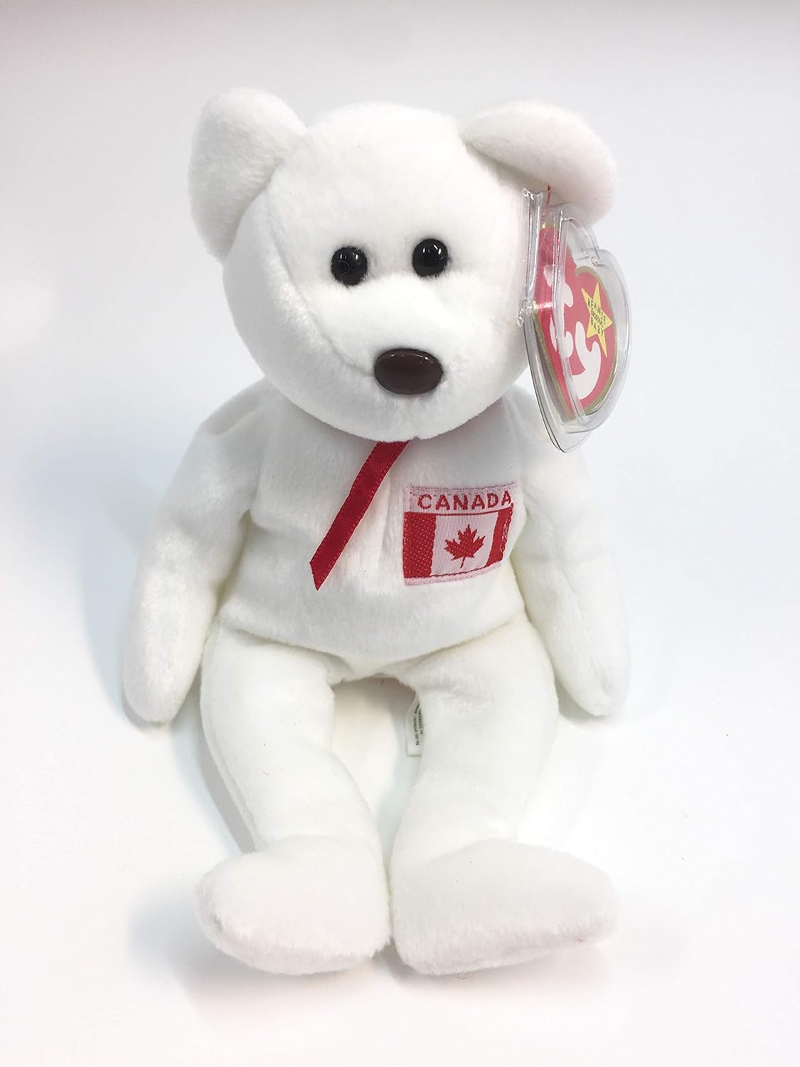 TY Beanie Baby Maple - The Canadian Bear Teddy Bear - White Canada Bear