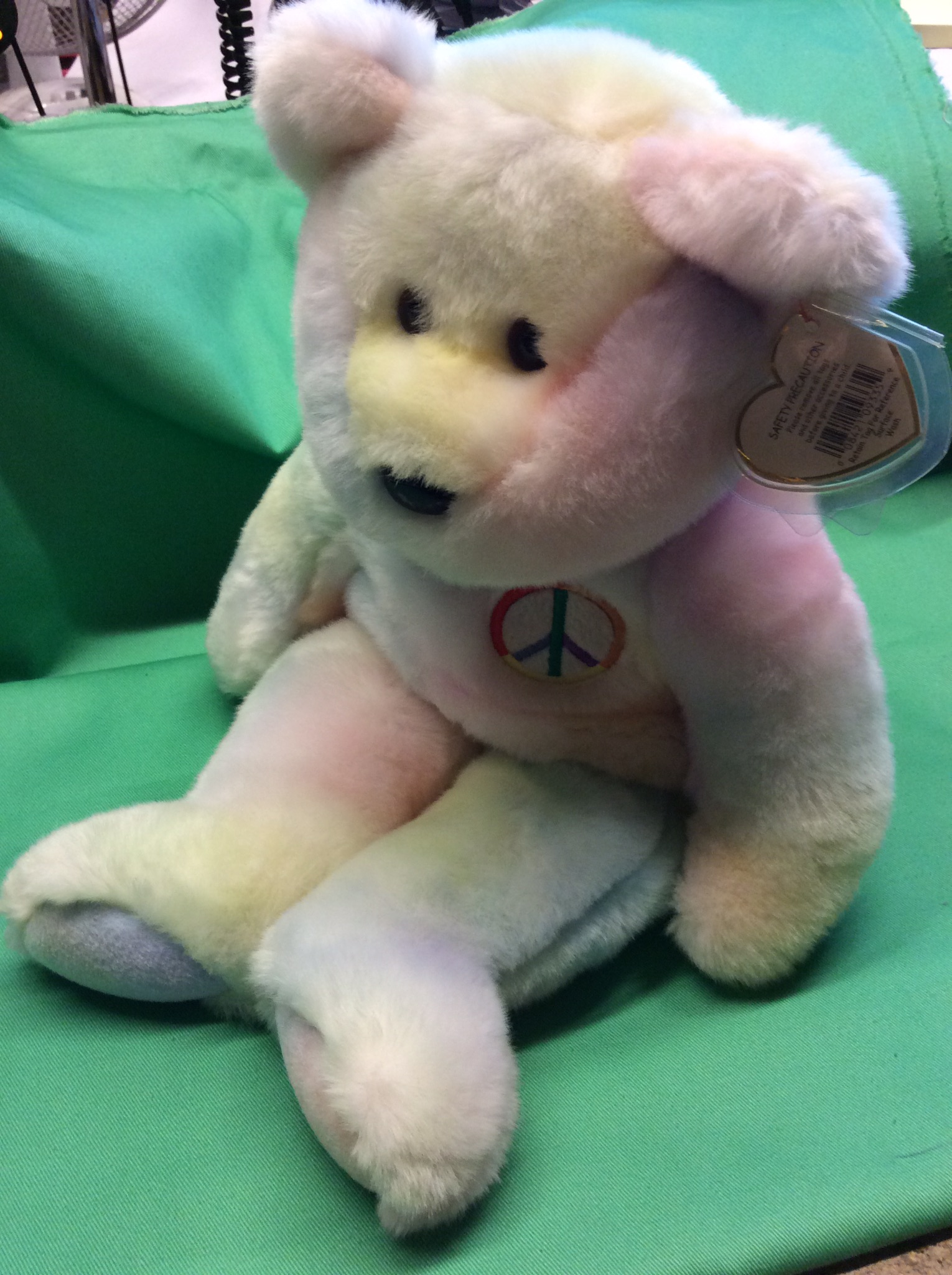 Ty Beanie Buddy Peace - The Peace Bear (Tie Dye Pastel Colours) - Image 4