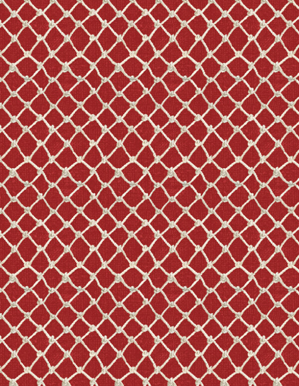 Fat Quarter At the Helm Net Red 100% Cotton Quilting Fabric