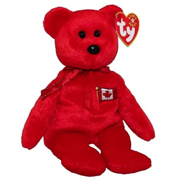 TY Beanie Baby Pierre - The Canadian Bear Teddy Bear - Red Canada Bear