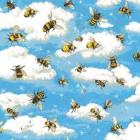 Fat Quarter Bee Haven Honey Bees Flying Cotton Quilting Fabric 55 x 50cm