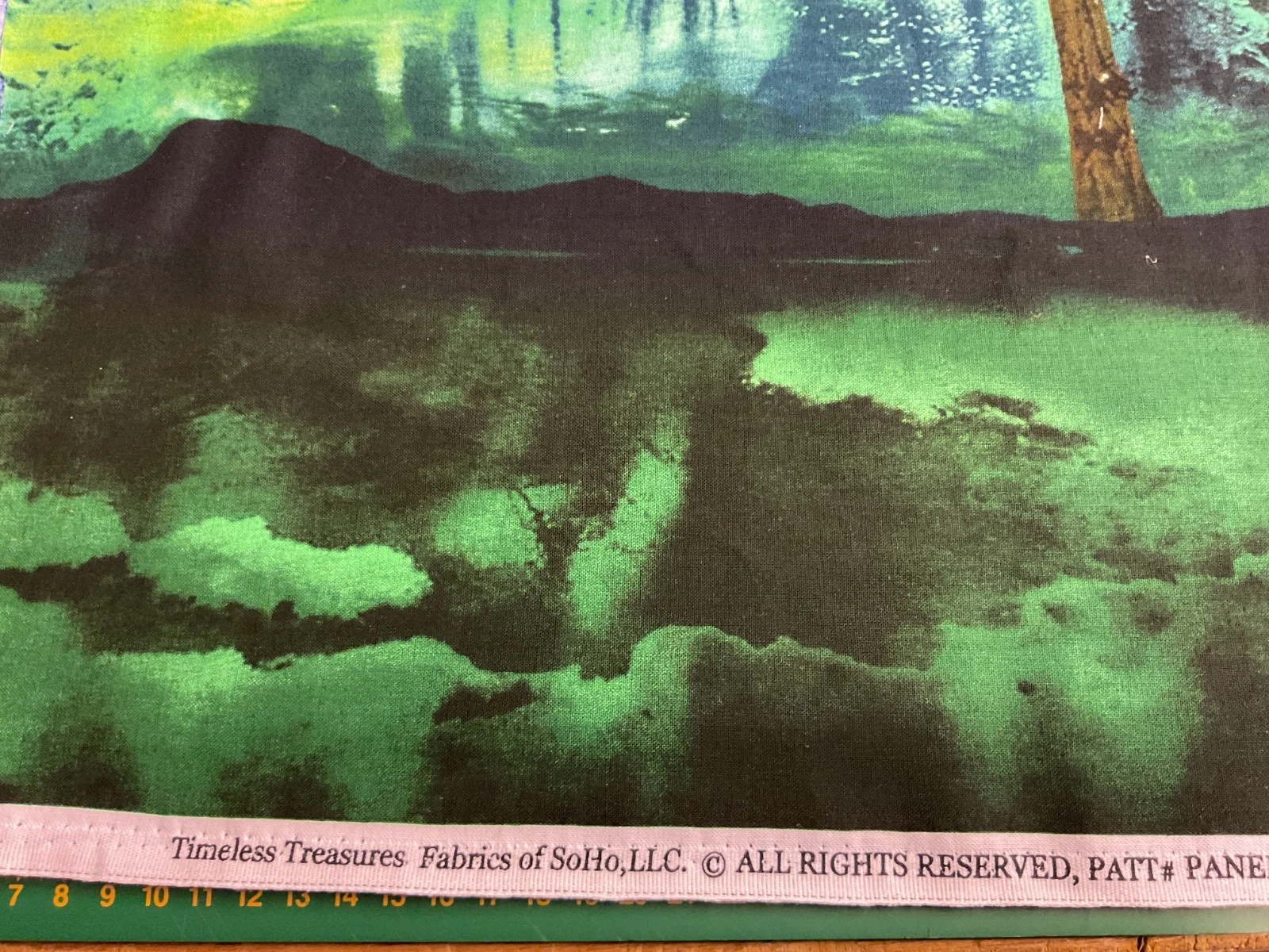 Northern Lights Aurora Trees Cotton Quilting Fabric Panel - Image 3